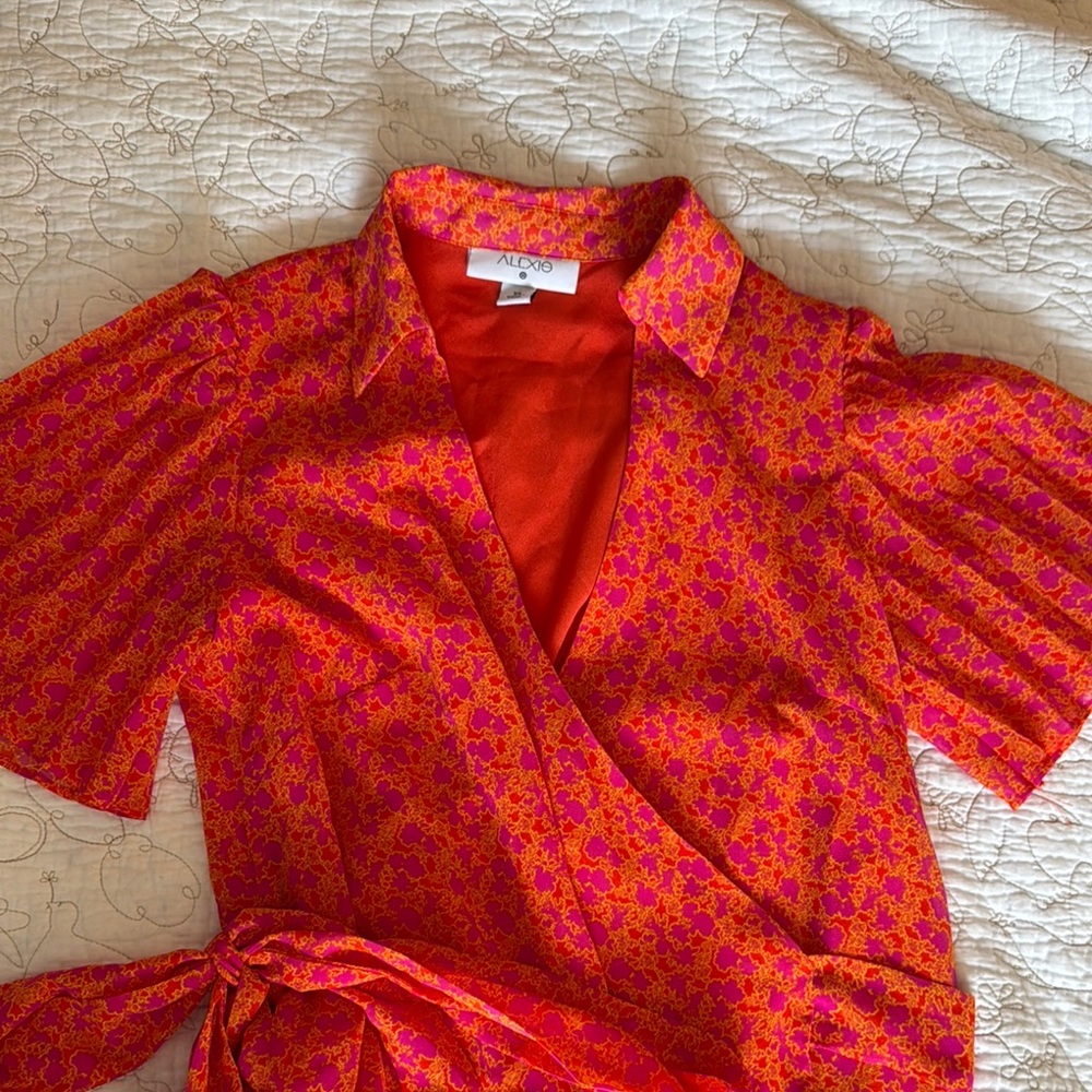 Alexis x Target Red and Orange Floral Mini Dress - Picture 5 of 6